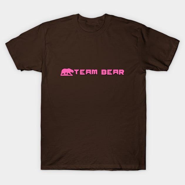 Team Bear (in doll pink) T-Shirt by Kay Tee Bee for Off Trend